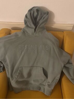 Fear of God ESSENTIALS Hooded Pullover — Sage Green